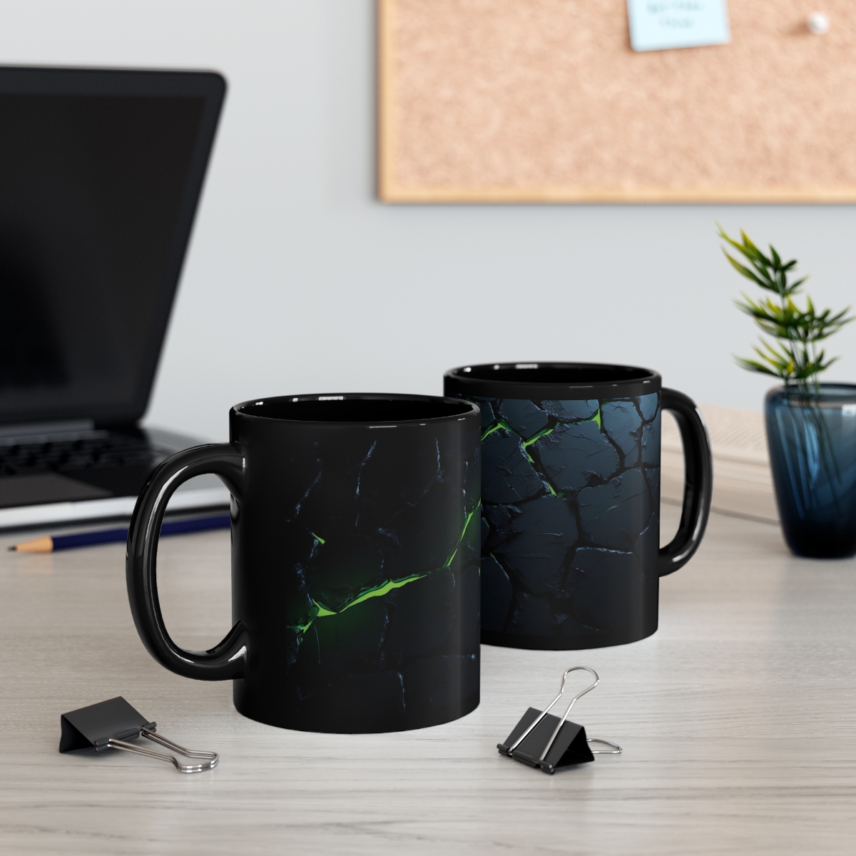 Molten Green Mugma - 11oz black mug