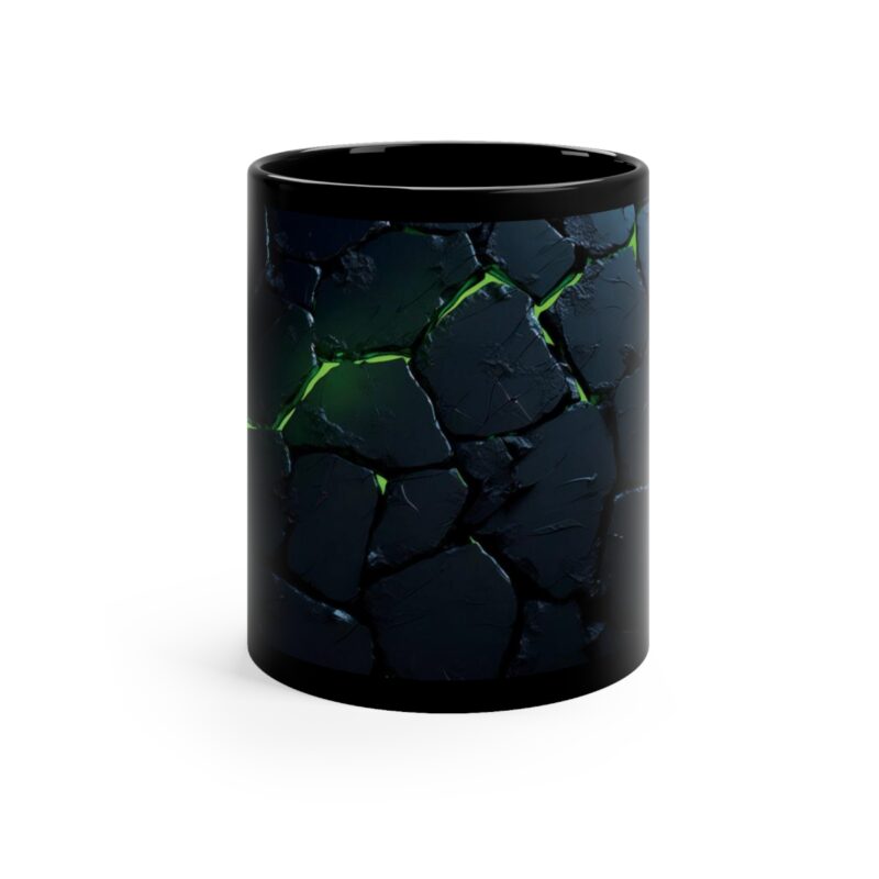 Molten Green Mugma - 11oz black mug - Image 2
