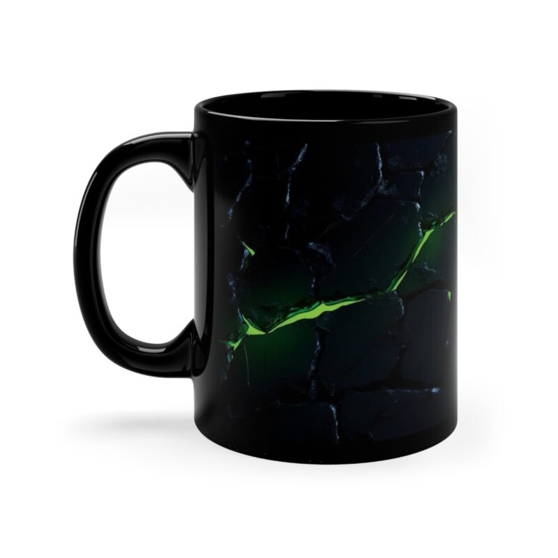 Molten Green Mugma - 11oz black mug - Image 3