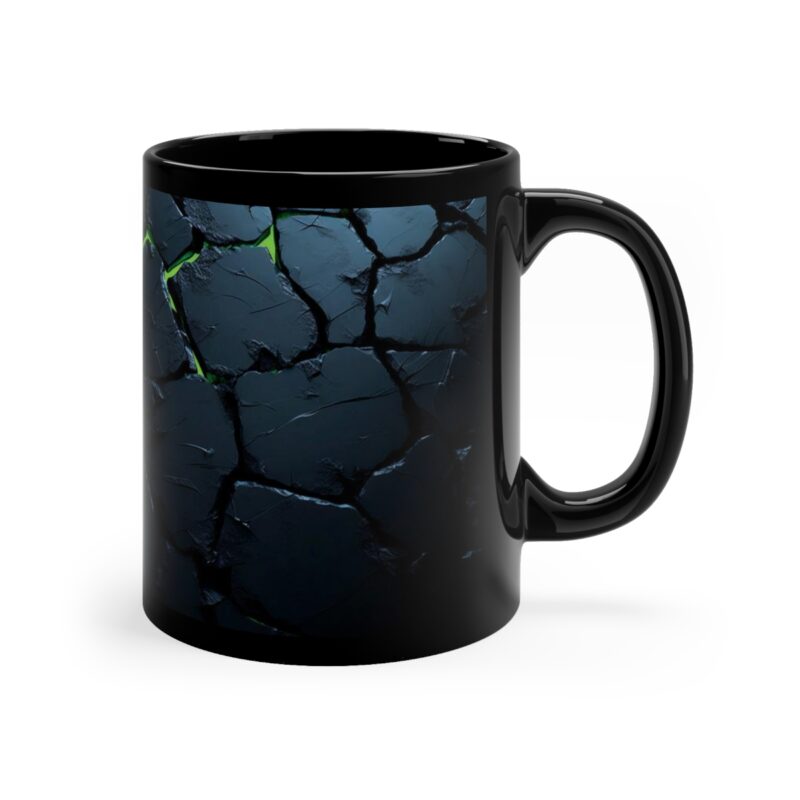 Molten Green Mugma - 11oz black mug - Image 4