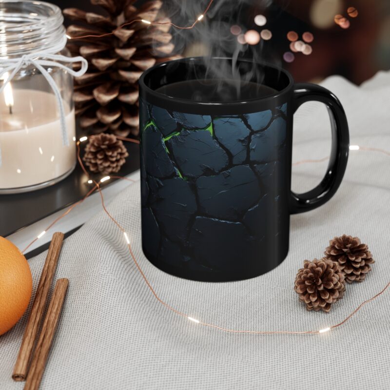 Molten Green Mugma - 11oz black mug - Image 5