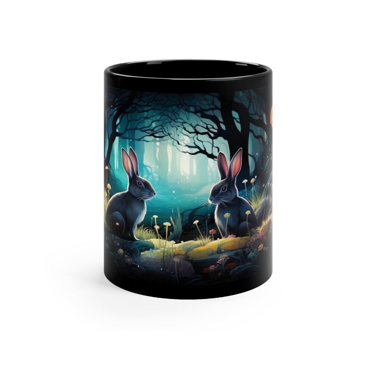 "Love Bunnies" - 11oz black mug