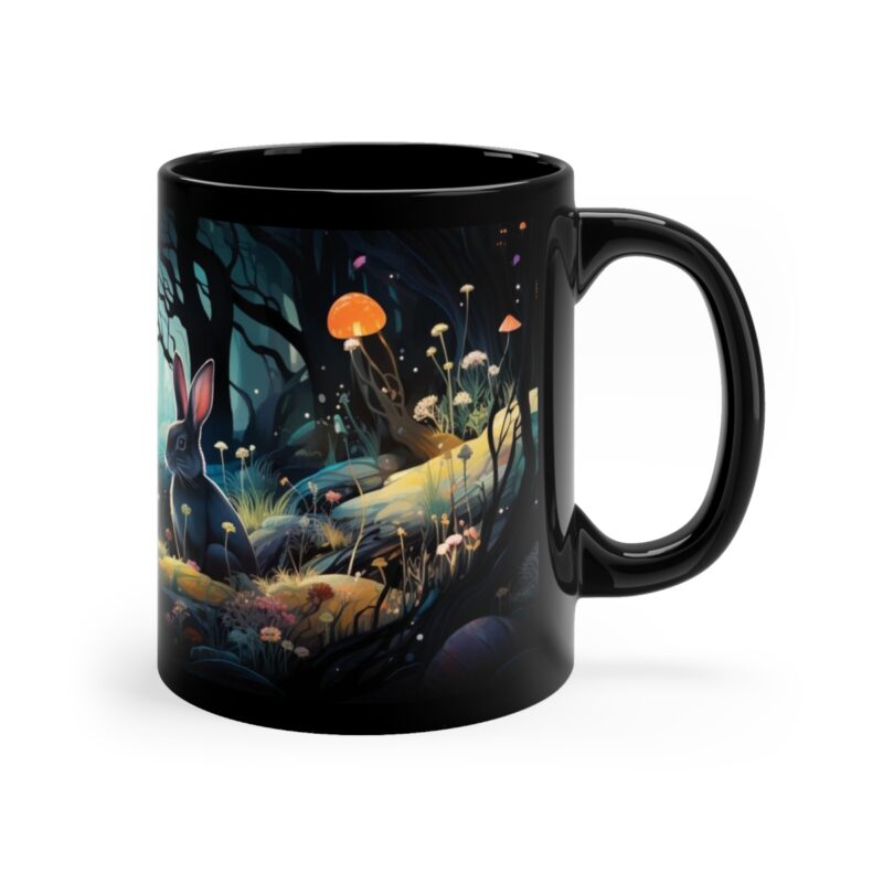 "Love Bunnies" - 11oz black mug - Image 3