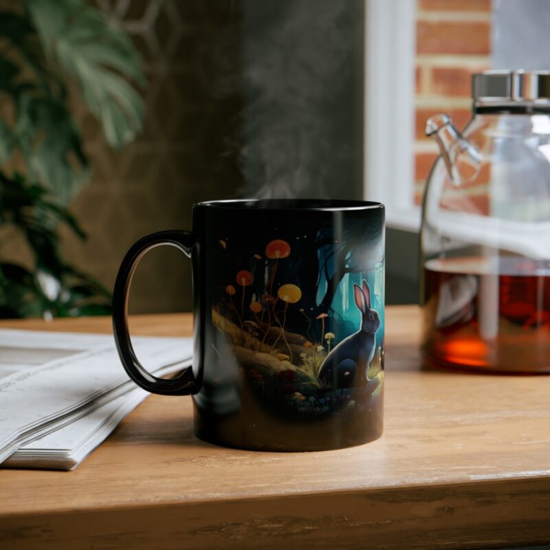 "Love Bunnies" - 11oz black mug - Image 6