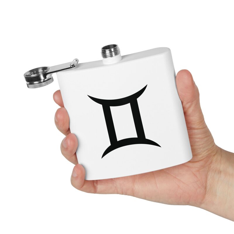 Personalized Stainless Steel Flask - Gemini Zodiac Gift - Image 4