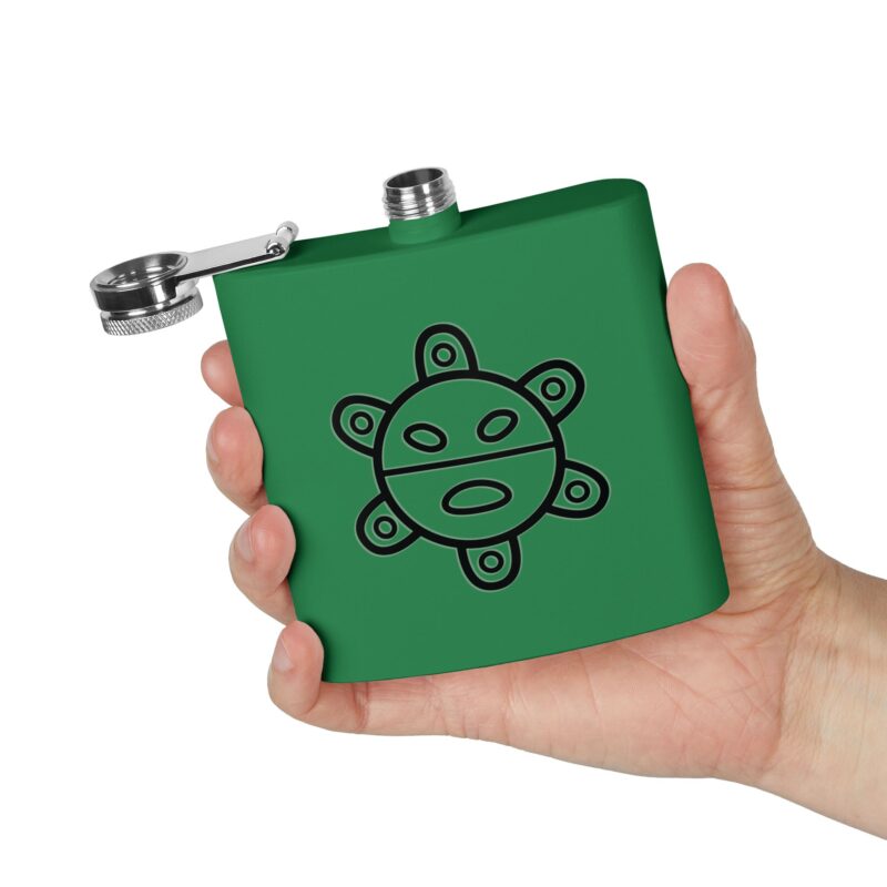 Stainless Steel Flask 6oz capacity - Taino Sun Icon - Image 15