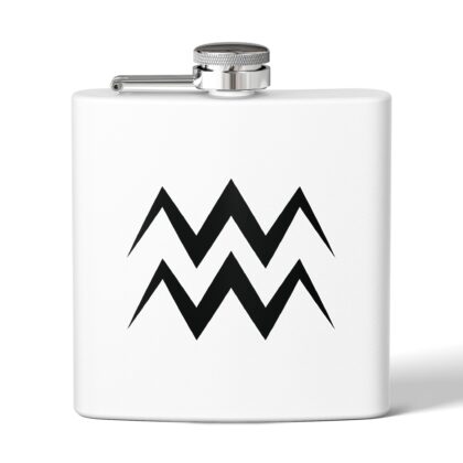Personalized Stainless Steel Flask - Aquarius Zodiac Gift