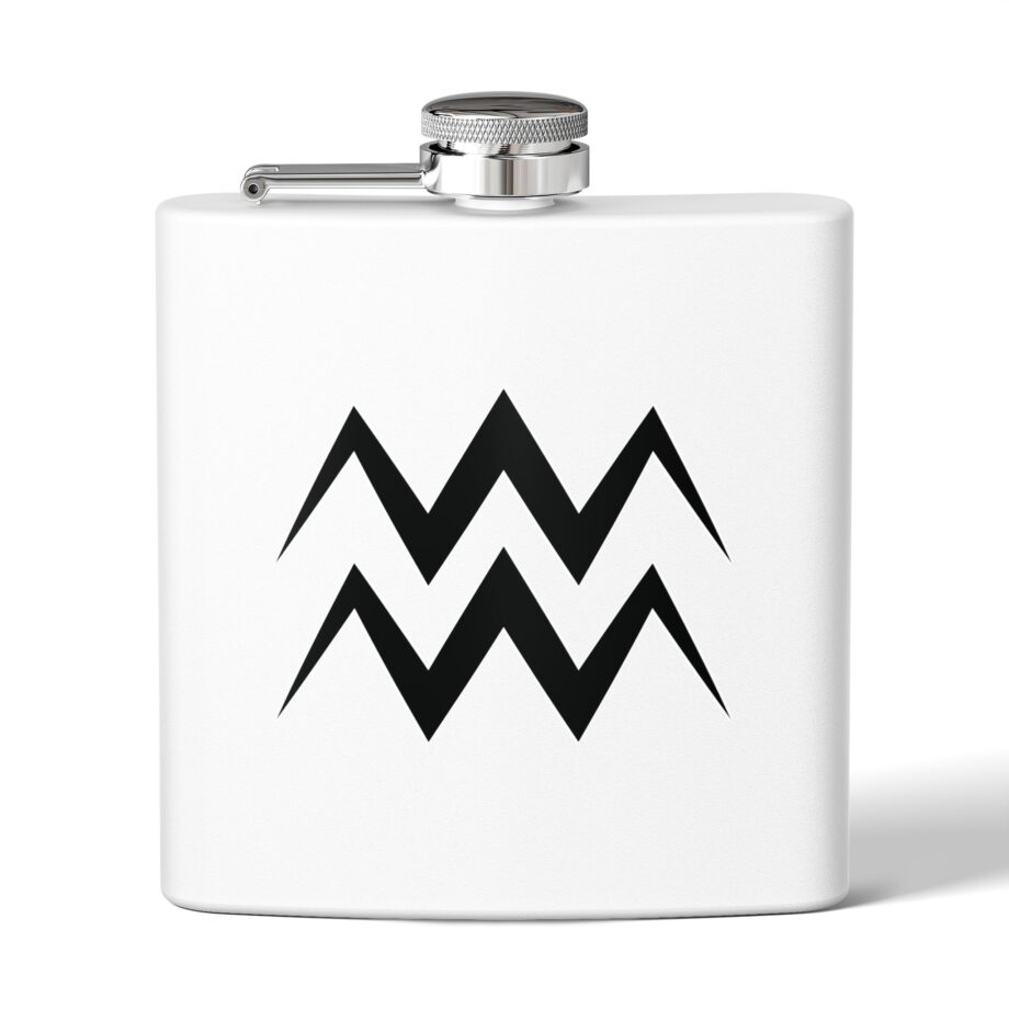 Personalized Stainless Steel Flask - Aquarius Zodiac Gift