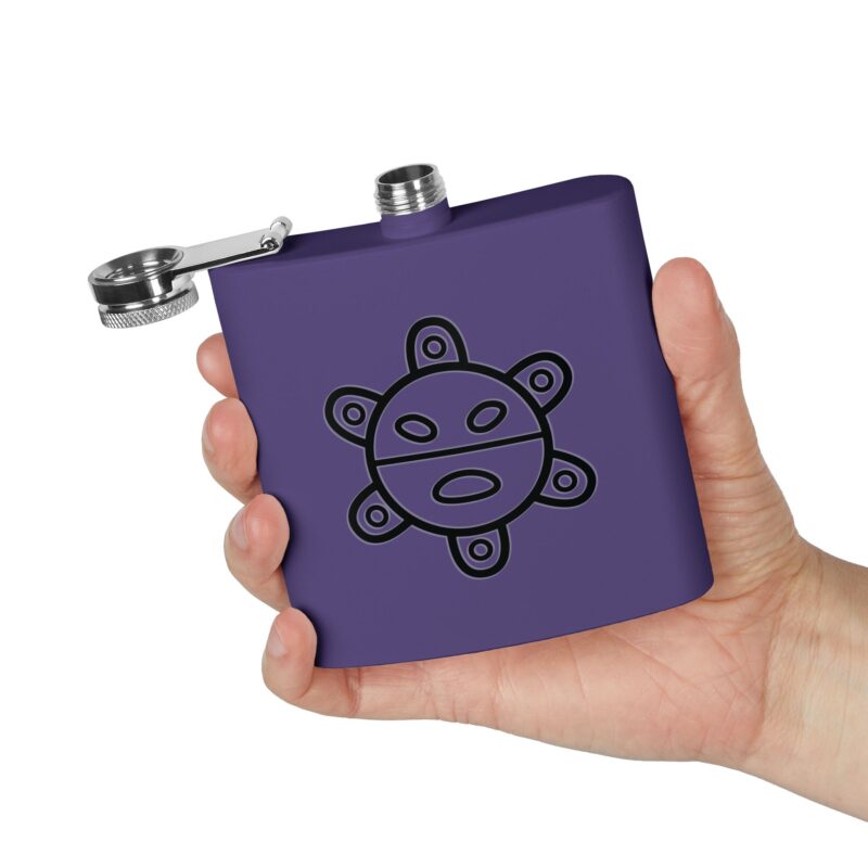Stainless Steel Flask 6oz capacity - Taino Sun Icon - Image 21