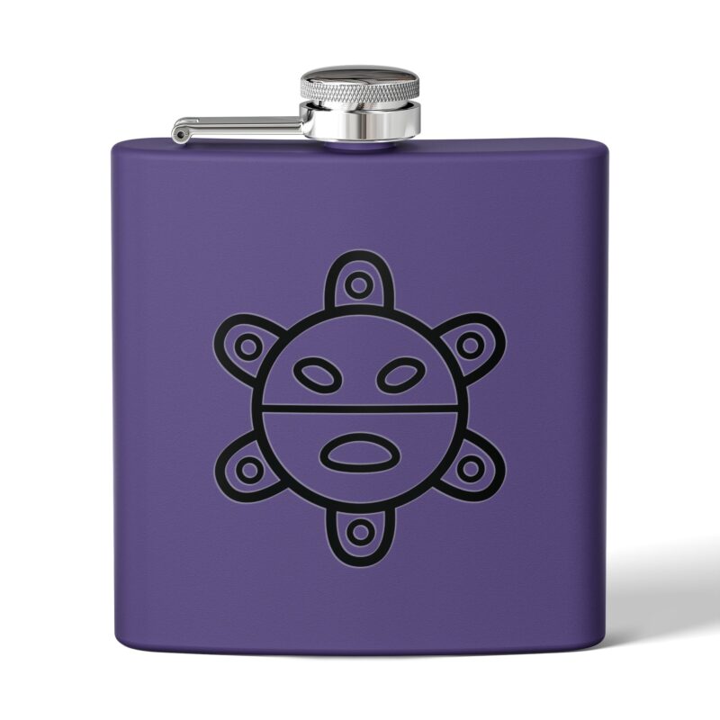 Stainless Steel Flask 6oz capacity - Taino Sun Icon - Image 19