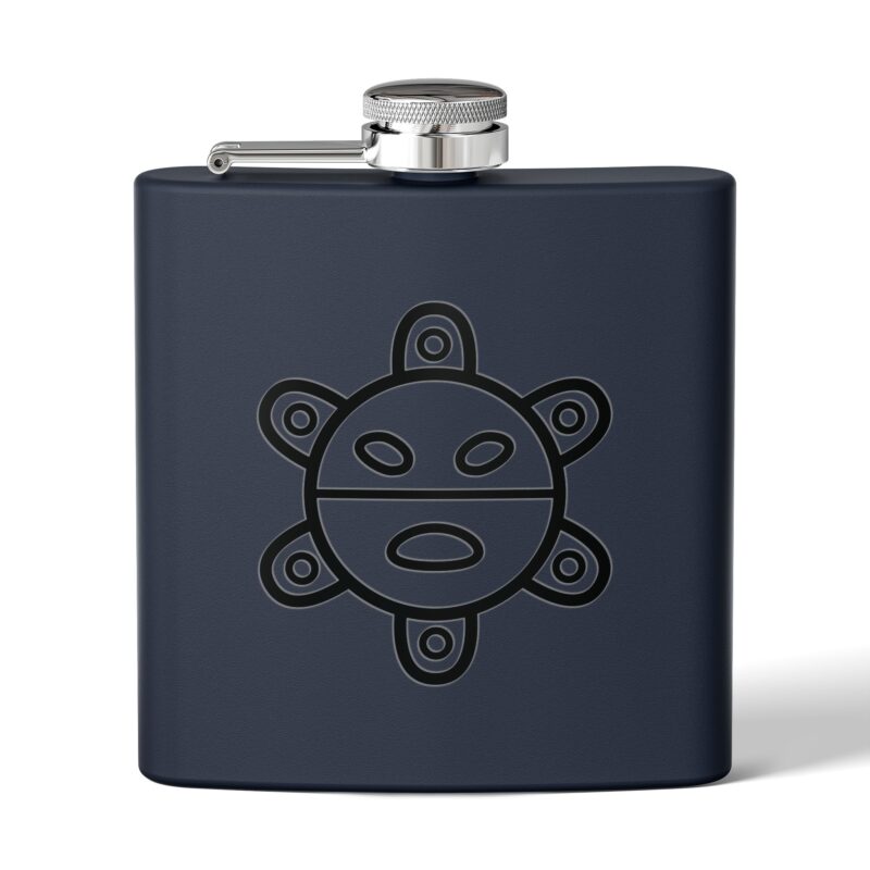 Stainless Steel Flask 6oz capacity - Taino Sun Icon - Image 16