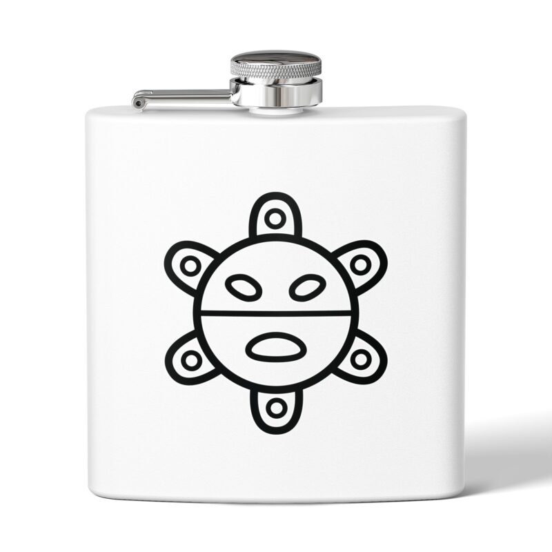 Stainless Steel Flask 6oz capacity - Taino Sun Icon - Image 7
