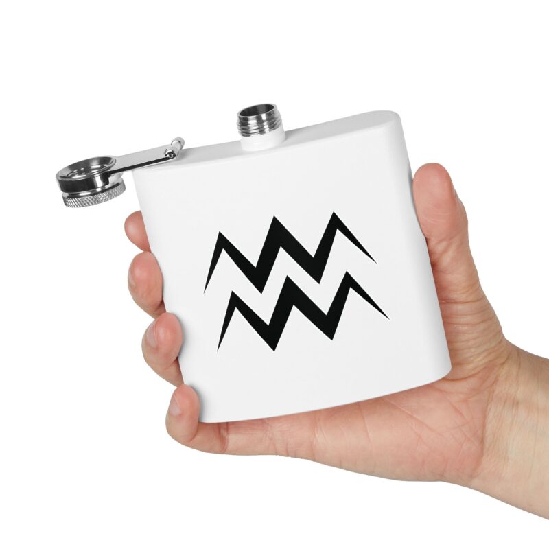 Personalized Stainless Steel Flask - Aquarius Zodiac Gift - Image 4