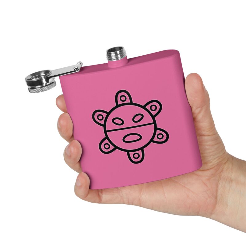 Stainless Steel Flask 6oz capacity - Taino Sun Icon - Image 24