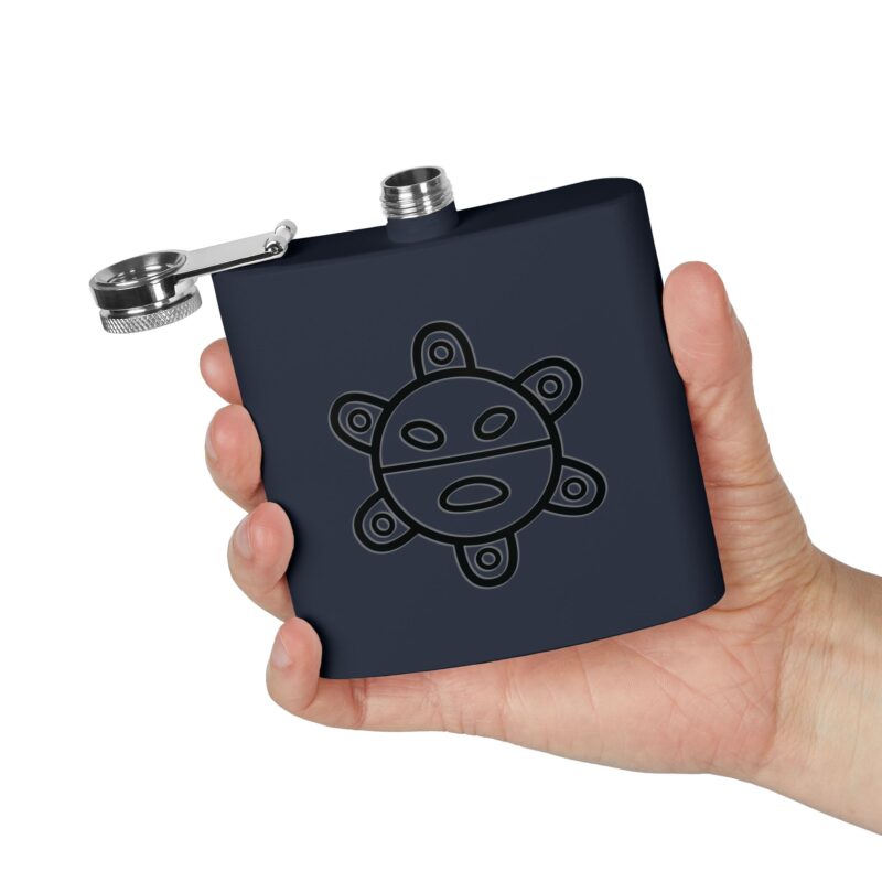 Stainless Steel Flask 6oz capacity - Taino Sun Icon - Image 18