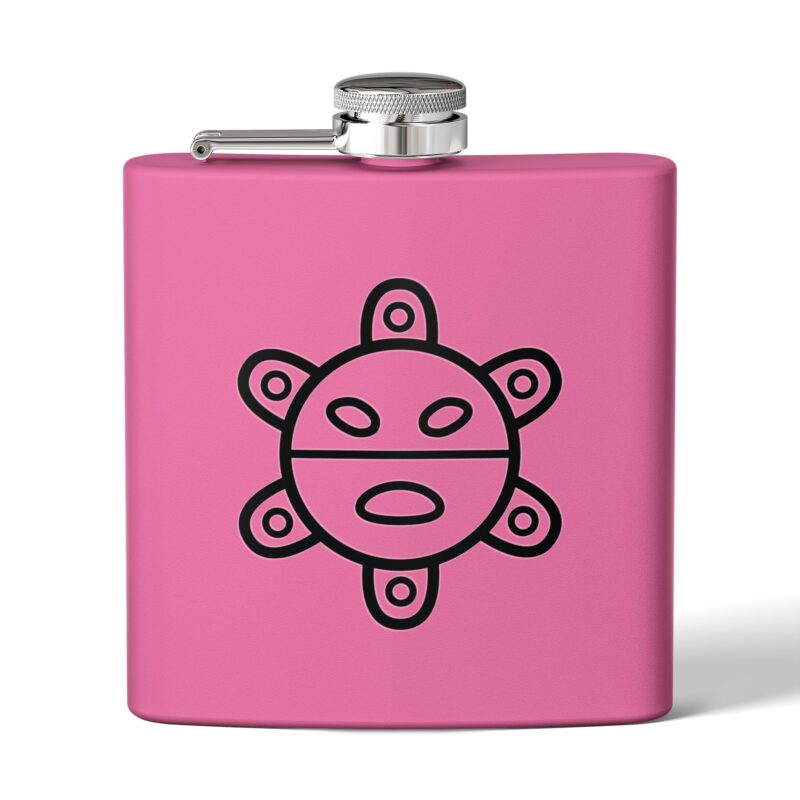 Stainless Steel Flask 6oz capacity - Taino Sun Icon - Image 22