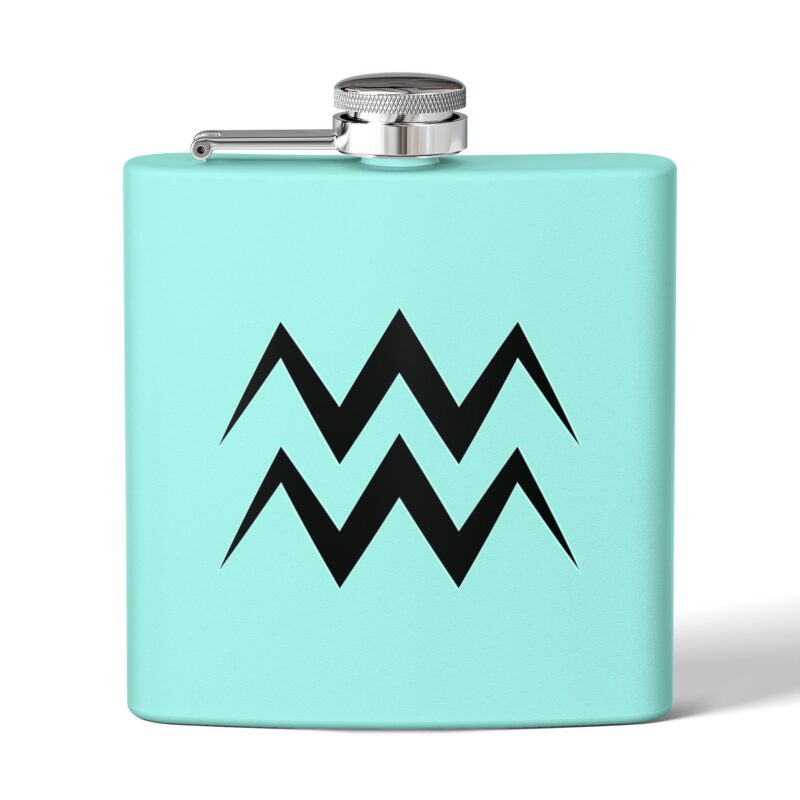 Personalized Stainless Steel Flask - Aquarius Zodiac Gift - Image 9