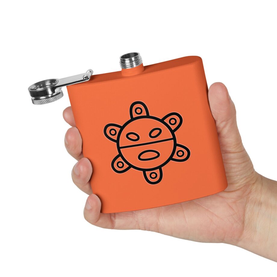 Stainless Steel Flask 6oz capacity - Taino Sun Icon