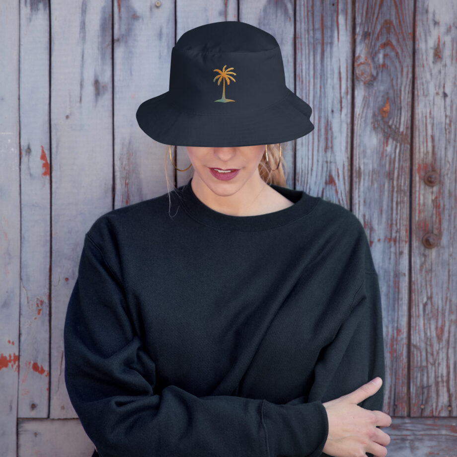 Tropical palm tree bucket hat