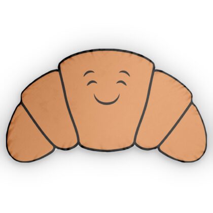 Happy Croissant Custom Shaped Pillow