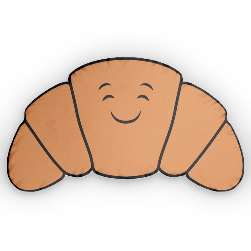 Happy Croissant Custom Shaped Pillow