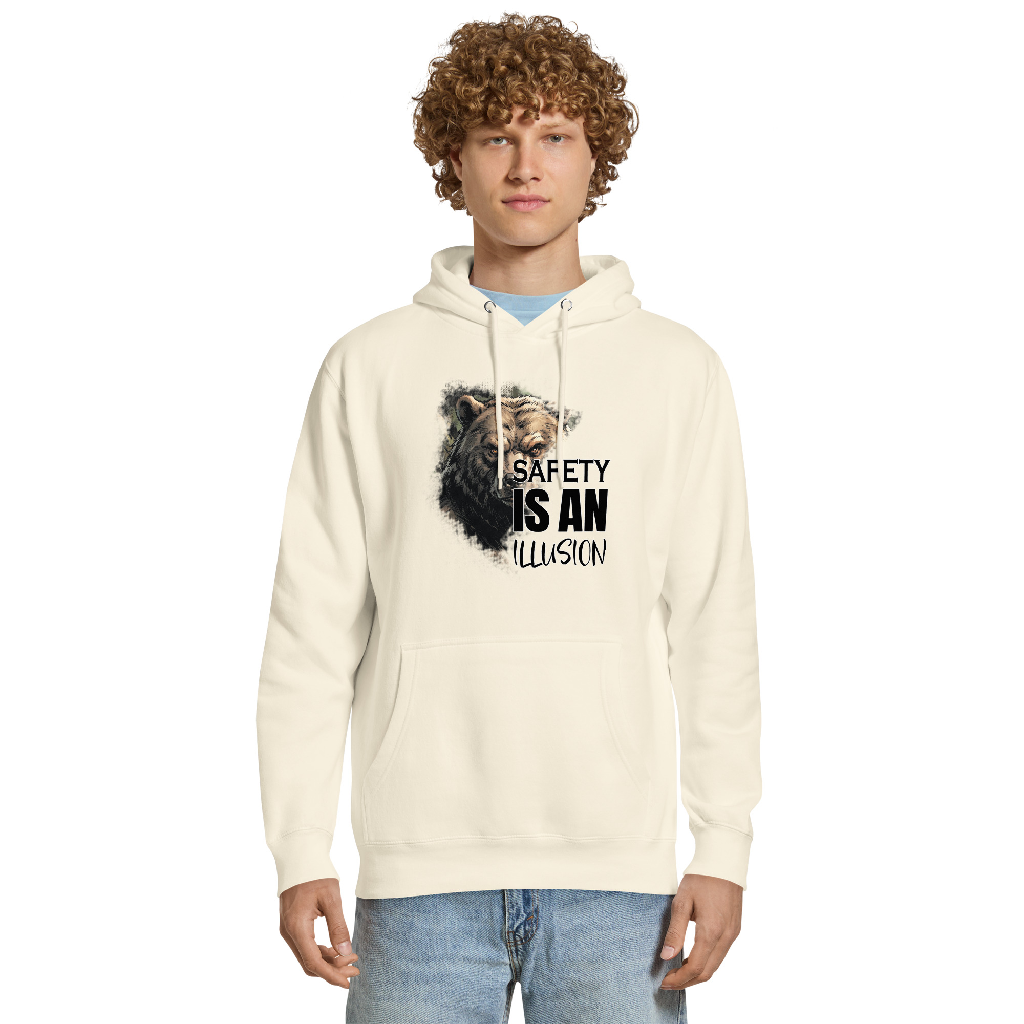 "Safety Is An Illusion" Unisex premium mid-weight hoodie - Image 3