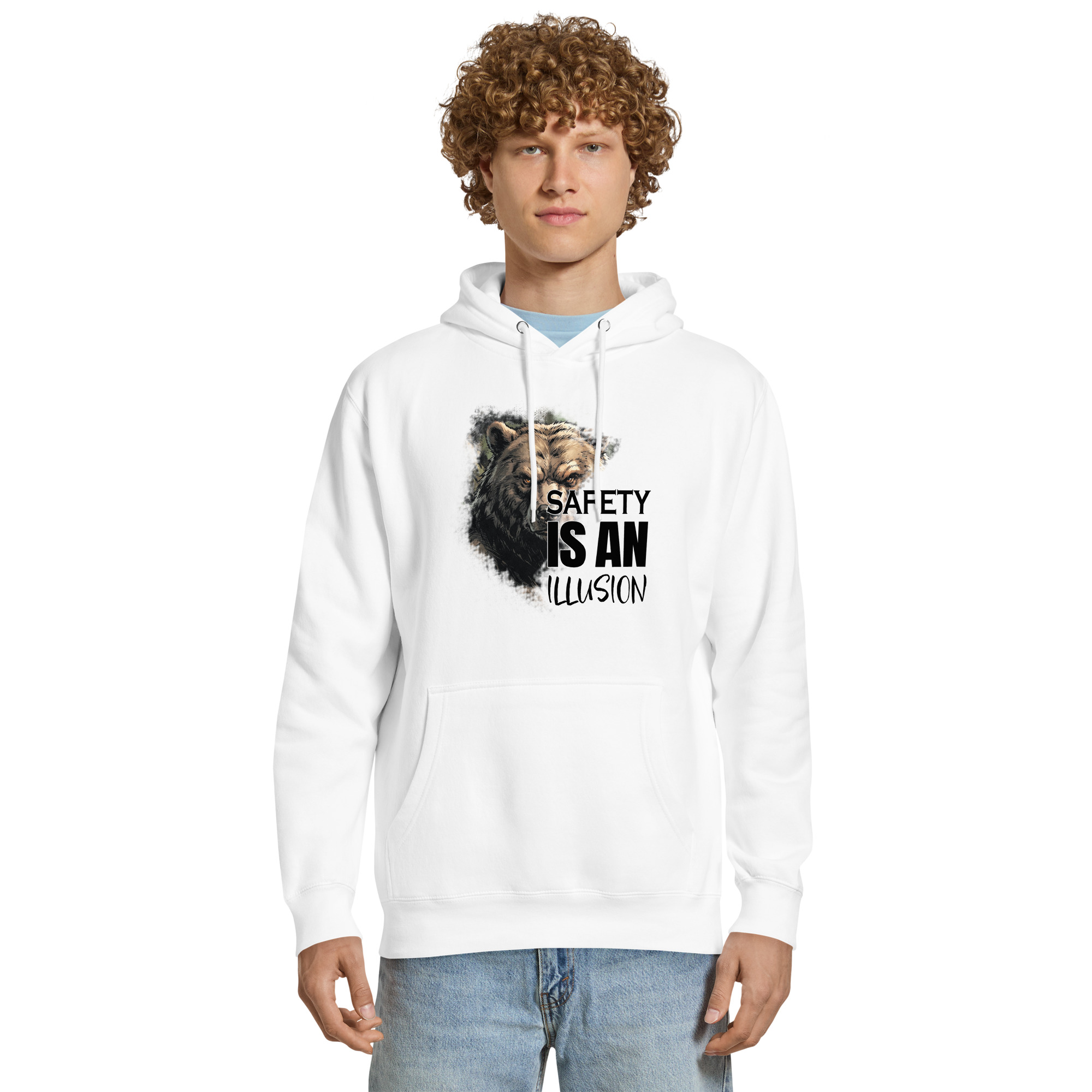 "Safety Is An Illusion" Unisex premium mid-weight hoodie - Image 4